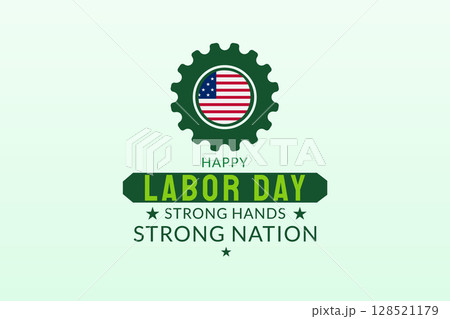 Happy Labor Day Green Gear USA Emblem 128521179