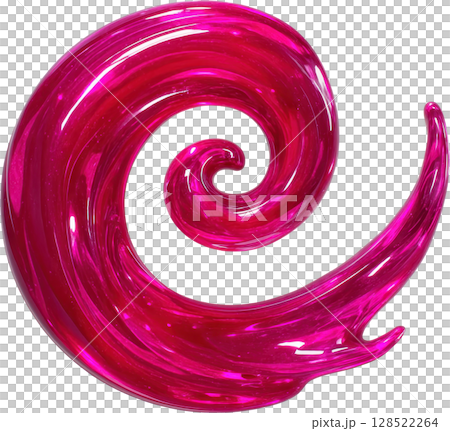 Dynamic fuchsia glossy spiral abstract shape with translucent effect Dynamic fuchsia glossy spiral abstract shape with translucent effect 128522264