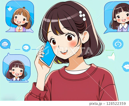電話で話す女性 128522359