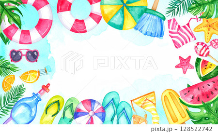夏のトロピカルな背景素材 128522742