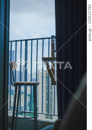 Looking out from a balcony, Hanoi Vietnam Looking out from a balcony, Hanoi Vietnam 128522782