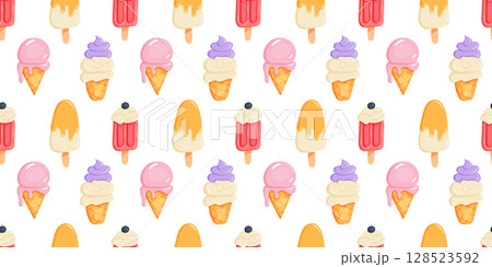 Colorful ice cream seamless pattern background 128523592