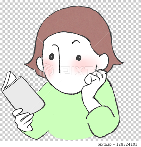 Woman reading a book with one hand Woman reading a book with one hand 128524103