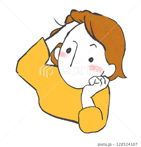 髪をかきあげる女性 128524107