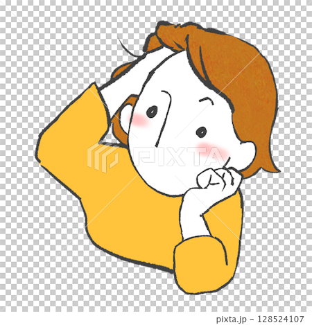 髪をかきあげる女性 128524107