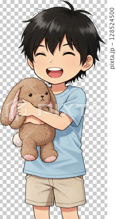 boy with his dog 128524500