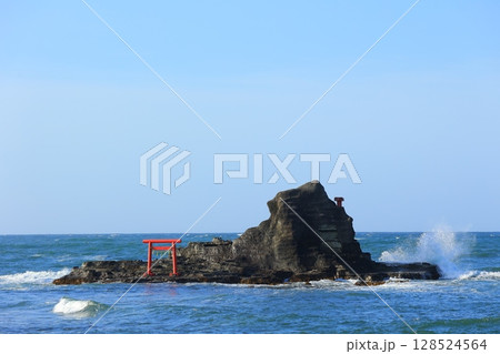 赤い鳥居と青い海 赤い鳥居と青い海 128524564