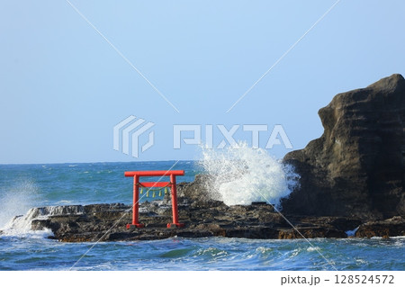 赤い鳥居と青い海 赤い鳥居と青い海 128524572