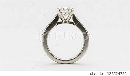 Wedding ring in white background macro photography Wedding ring in white background macro photography 128524723