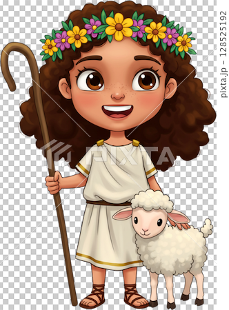 cartoon illustration of a witch 128525192