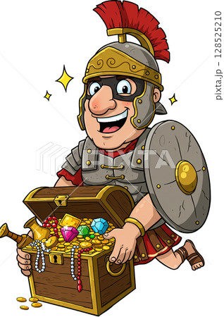 a pirate with a wooden box 128525210