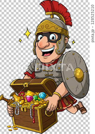 a pirate with a wooden box 128525210