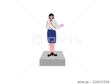 演説する女性 128525230