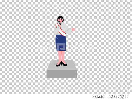 演説する女性 128525230