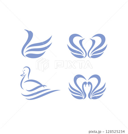 Swan illustration logo Swan illustration logo 128525234