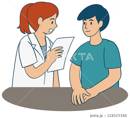Friendly Medical Consultation Vector Illustration 128525388