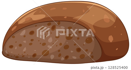 Whole Wheat Bread Loaf Vector Illustration 128525400