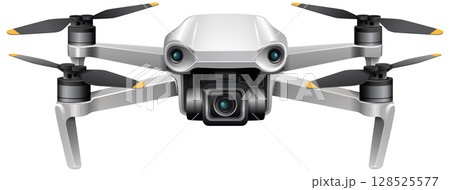 Realistic Vector Illustration of a Modern Drone Realistic Vector Illustration of a Modern Drone 128525577