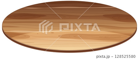 Round Wooden Table Vector Illustration 128525580