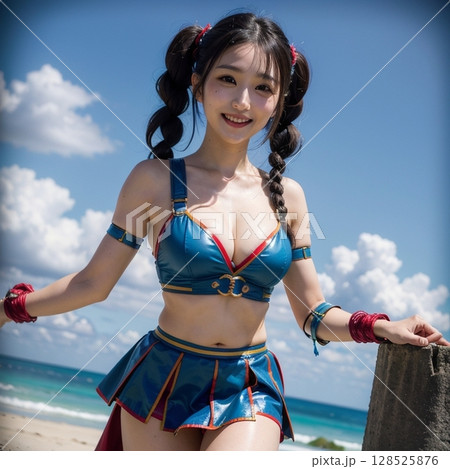 青天と戦士コスプレ 128525876