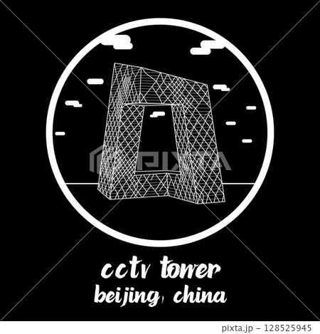 Circle Icon CCTV Tower. Vector illustration Circle Icon CCTV Tower. Vector illustration 128525945