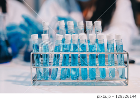 Modern Empty Science Laboratory With Microscopes, Test Tubes And Other Laboratory Equipments 128526144