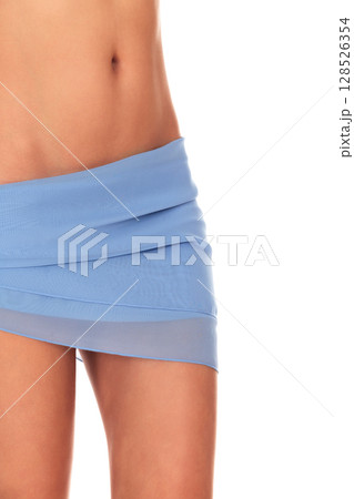 Female body with soft and smooth skin against white background, isolated 128526354