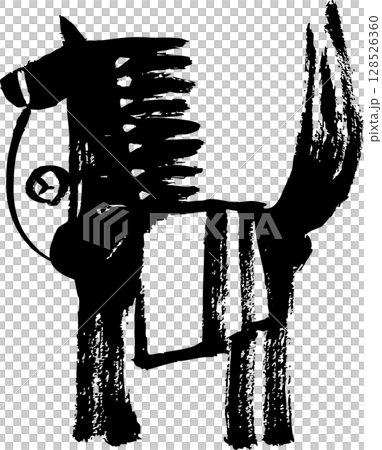 手繪民間藝術馬插圖 手繪民間藝術馬插圖 128526360