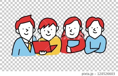 家長與孩子、老師與學生、大人與小孩、商務團隊,4人 家長與孩子、老師與學生、大人與小孩、商務團隊,4人 128526603