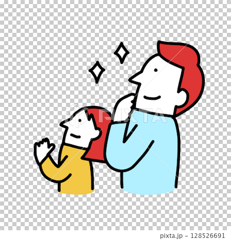 Tour: Illustration of children and adults looking up 128526691