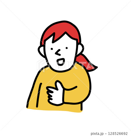 話をする女性一人のイラスト 話をする女性一人のイラスト 128526692