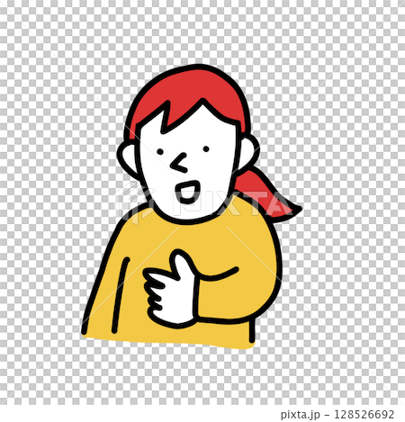 話をする女性一人のイラスト 話をする女性一人のイラスト 128526692