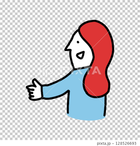 Illustration of a woman talking Illustration of a woman talking 128526693