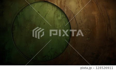 Abstract background with circular shapes and green and brown color tones in a textured style Abstract background with circular shapes and green and brown color tones in a textured style 128526911