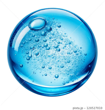 青い丸い潤いの雫の素材 青い丸い潤いの雫の素材 128527010