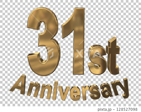 3DCG text "31st Anniversary/31st Anniversary Mark Sparkle" 128527098