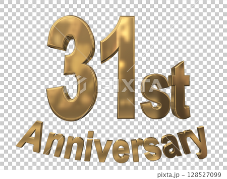 3DCG text "31st Anniversary/31st Anniversary Mark Sparkle" 128527099