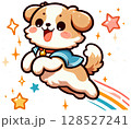 The dog was jumping around happily because he was happy to go on a trip 128527241