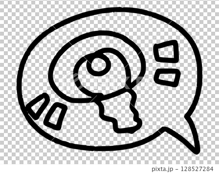 Hand-drawn style pop illustration of a light bulb, line drawing 128527284