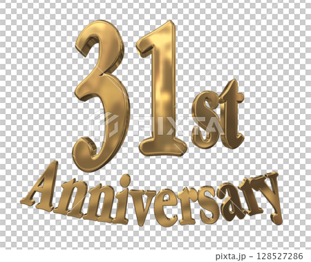 3DCG文字“31週年/31週年紀念馬克·斯帕克” 128527286