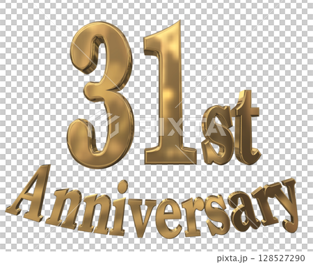 3DCG text "31st Anniversary/31st Anniversary Mark Sparkle" 128527290