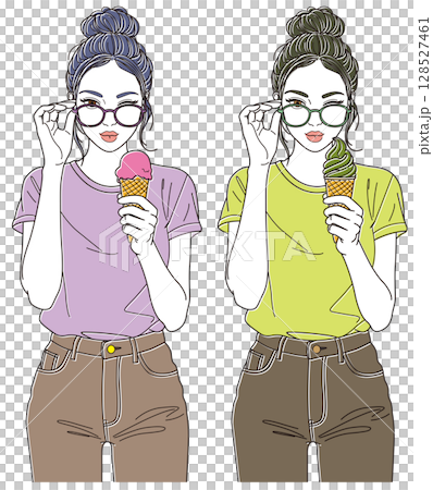 女人控股冰淇淋 128527461