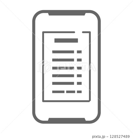 スマホ画面に表示されたレシートのアイコン 128527489
