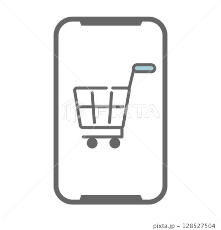 スマホでネットショッピングをするアイコン スマホでネットショッピングをするアイコン 128527504