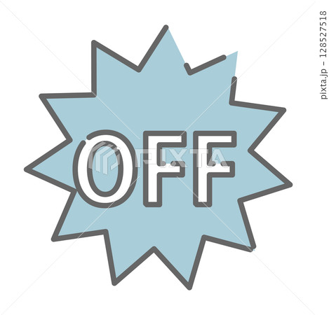 OFF文字の青い吹き出しアイコン OFF文字の青い吹き出しアイコン 128527518