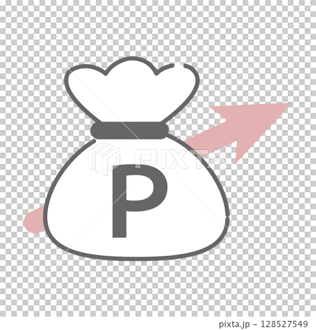 ポイントが増える袋のイラスト ポイントが増える袋のイラスト 128527549