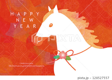 午年 年賀状 北欧風 和風 午年 年賀状 北欧風 和風 128527557