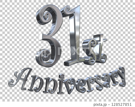 3DCG文字“31週年/31週年紀念馬克·斯帕克” 128527851