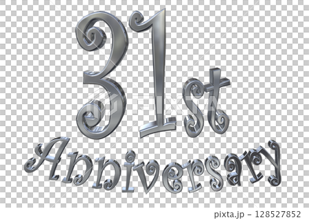 3DCG文字“31週年/31週年紀念馬克·斯帕克” 3DCG文字“31週年/31週年紀念馬克·斯帕克” 128527852