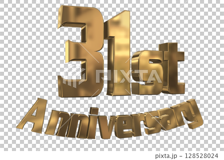 3DCG文字「31st Anniversary/31周年マークキラキラ」 128528024
